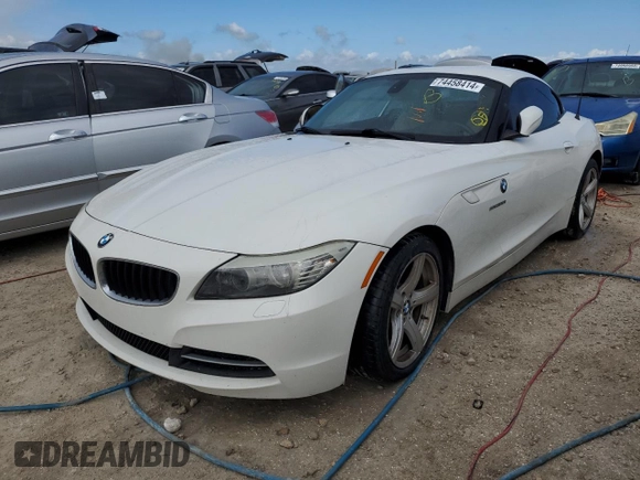 2011 BMW Z4 sDrive30i with VIN WBALM5C54BE379870, listed as a Copart auction lot 74458414 with Not provided miles and Non repairable. Bid and sale history available at DreamBid. Image 1.