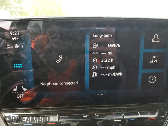 2021 Volkswagen ID.4 Pro S z VIN WVGKMPE27MP058308, wystawiony jako Copart lot #49283695 z przebiegiem Nie podano mil oraz Szkoda całkowita • Salvage title. Historia ofert i sprzedaży dostępna na DreamBid. Obrazek 9.