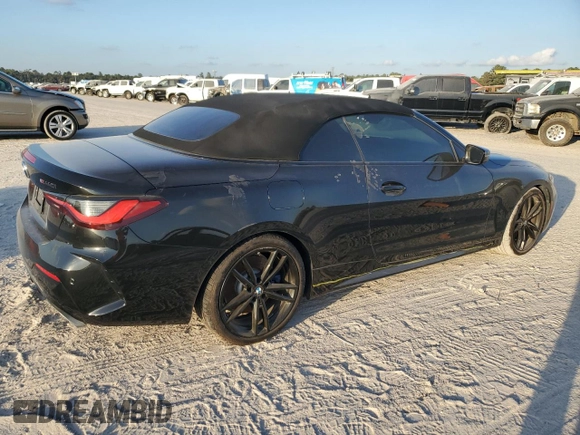 2024 BMW 4 Series M440i with VIN WBA53AT05RCP27562, listed as a Copart auction lot 77213334 with Not Provided miles and Salvage Title. Bid and sale history available at carsss.com. Image 3.