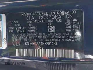 2022 Kia Seltos EX z VIN KNDERCAA4N7281481, wystawiony jako IAAI lot #41973049 z przebiegiem 27 390 mil mil oraz . Historia ofert i sprzedaży dostępna na DreamBid. Obrazek 9.