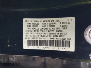 2014 Honda Accord Sedan Sport with VIN 1HGCR2F51EA076833, listed as a IAAI auction lot 41936015 with 153,130 mi miles. Bid and sale history available at carsss.com. Image 9.