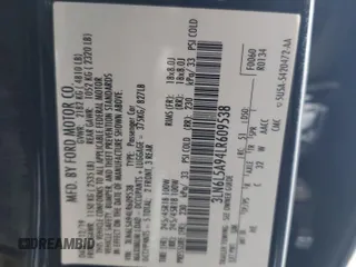 2020 Lincoln MKZ Standard with VIN 3LN6L5A94LR609538, listed as a Copart auction lot 83666274 with 89,087 mi miles and Salvage Title. Bid and sale history available at DreamBid. Image 12.
