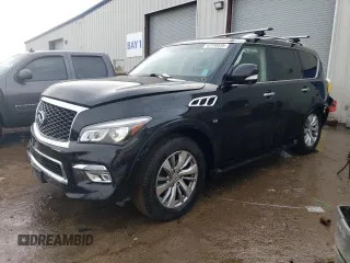 2016 Infiniti QX80 with VIN JN8AZ2NE5G9126763, listed as a Copart auction lot 43198835 with 182,316 mi miles and Salvage Title. Bid and sale history available at DreamBid. Image 1.