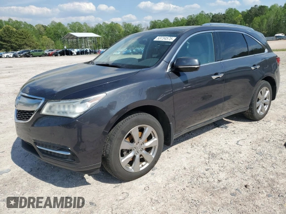 2016 Acura MDX w/Advance with VIN 5FRYD4H96GB030695, listed as a Copart auction lot 53734575 with 0 mi miles and Clean Title. Bid and sale history available at carsss.com. Image 1.