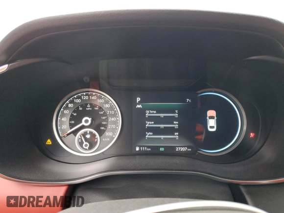 2023 Genesis G70 3.3T with VIN KMTG54TEXPU114395, listed as a Copart auction lot 81237134 with 27,207 mi miles and Salvage Title. Bid and sale history available at DreamBid. Image 9.