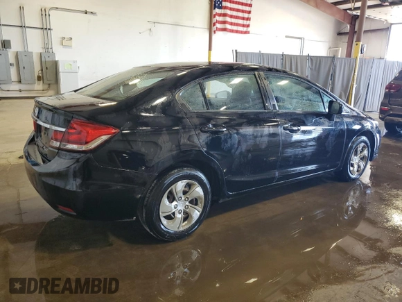 2014 Honda Civic LX with VIN 19XFB2F57EE202917, listed as a Copart auction lot 55391425 with 127,198 mi miles and Salvage Title. Bid and sale history available at carsss.com. Image 3.
