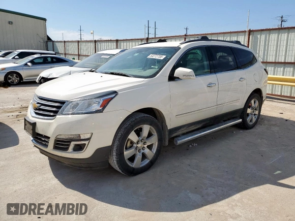 2014 Chevrolet Traverse LTZ with VIN 1GNKRJKD3EJ329725, listed as a Copart auction lot 53272755 with 221,219 mi miles and Salvage Title. Bid and sale history available at DreamBid. Image 1.