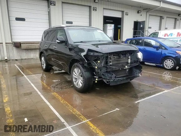 2017 Infiniti QX80 with VIN JN8AZ2NF7H9642908, listed as a Copart auction lot 60019395 with 154,923 mi miles and Salvage title. Bid and sale history available at DreamBid. Image 15.