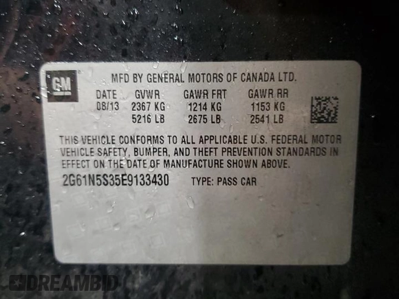 2014 Cadillac XTS Luxury z VIN 2G61N5S35E9133430, wystawiony jako Copart lot #54746235 z przebiegiem 157 544 mil mil oraz Szkoda całkowita • Salvage title. Historia ofert i sprzedaży dostępna na DreamBid. Obrazek 12.