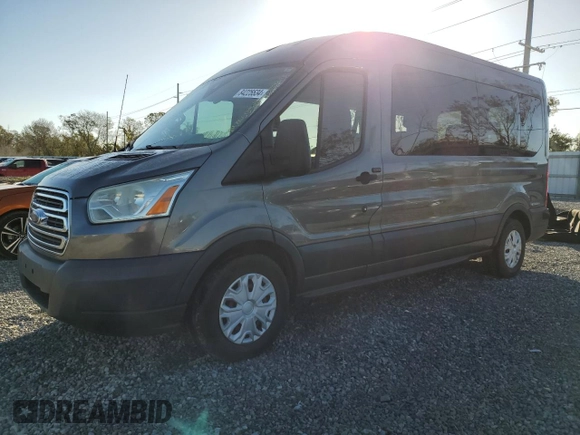 2015 Ford Transit Passenger XL with VIN 1FBAX2CGXFKA15126, listed as a Copart auction lot 84225534 with 134,178 mi miles and Salvage title. Bid and sale history available at DreamBid. Image 1.