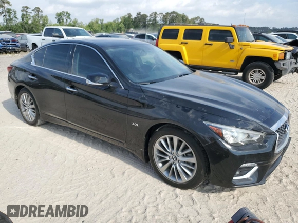 2019 Infiniti Q50 3.0t LUXE with VIN JN1EV7AR8KM551823, listed as a Copart auction lot 53848665 with 34,705 mi miles and Salvage Title. Bid and sale history available at carsss.com. Image 4.
