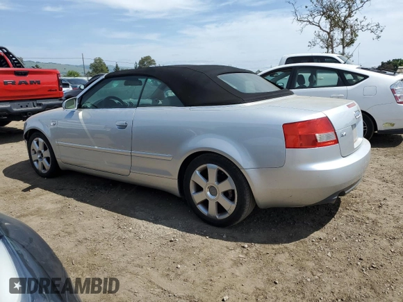 2003 Audi A4 3.0L with VIN WAUAT48H03K018355, listed as a Copart auction lot 53523405 with 104,271 mi miles and Clean title. Bid and sale history available at DreamBid. Image 2.