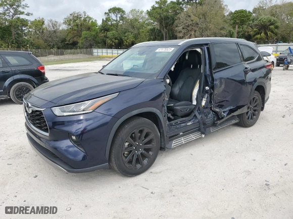 2022 Toyota Highlander Platinum with VIN 5TDFZRBH9NS185368, listed as a Copart auction lot 47475525 with 19,291 mi miles and Salvage Title. Bid and sale history available at carsss.com. Image 1.