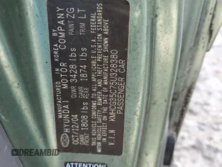 2005 Hyundai Accent GLS with VIN KMHCG35C75U328380, listed as a Copart auction lot 74935354 with 4,848 mi miles and Salvage Title. Bid and sale history available at carsss.com. Image 12.