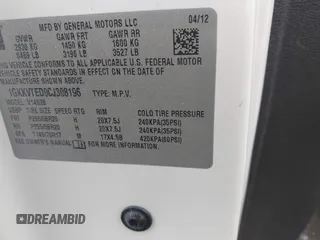 2012 GMC Acadia Denali with VIN 1GKKVTED0CJ308196, listed as a IAAI auction lot 42027791 with 150,740 mi miles and . Bid and sale history available at carsss.com. Image 9.
