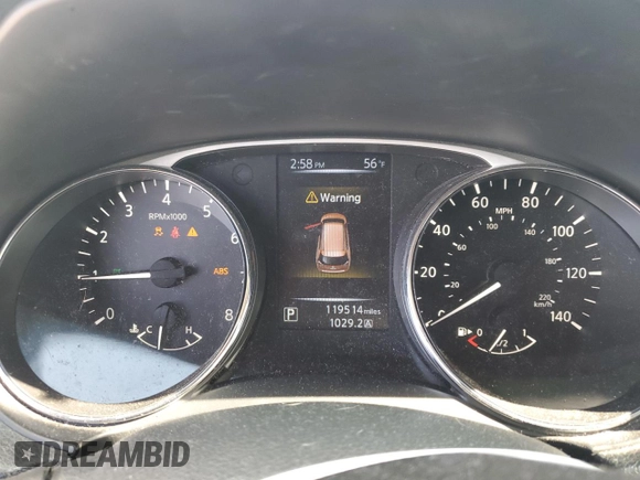 2014 Nissan Rogue SV with VIN 5N1AT2MV1EC827052, listed as a Copart auction lot 50398795 with 119,514 mi miles and Salvage Title. Bid and sale history available at DreamBid. Image 9.
