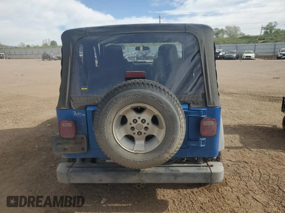 2003 Jeep Wrangler Sport with VIN 1J4FA49S53P350281, listed as a Copart auction lot 56634005 with 158,974 mi miles and Salvage title. Bid and sale history available at DreamBid. Image 6.