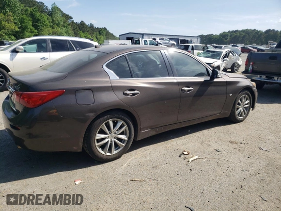 2014 Infiniti Q50 Premium with VIN JN1BV7AR7EM688839, listed as a Copart auction lot 53574965 with 157,861 mi miles and Clean Title. Bid and sale history available at carsss.com. Image 3.