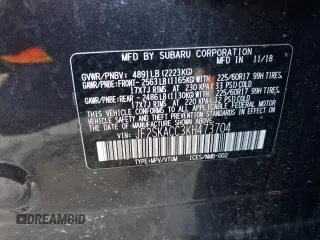 2019 Subaru Forester with VIN JF2SKACC3KH473704, listed as a Copart auction lot 48557385 with 42,666 mi miles and Salvage Title. Bid and sale history available at carsss.com. Image 13.