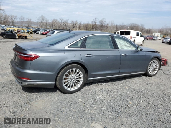 2019 Audi A8 L with VIN WAU8DAF83KN010101, listed as a Copart auction lot 52979775 with 32,882 mi miles and Salvage Title. Bid and sale history available at carsss.com. Image 3.