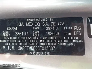 2025 Kia K4 LXS with VIN 3KPFT4DE6SE015837, listed as a IAAI auction lot 41817178 with 6,286 mi miles. Bid and sale history available at carsss.com. Image 9.