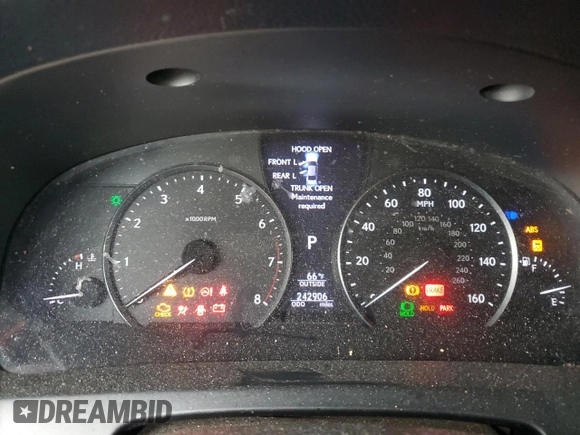 2013 Lexus LS 460 L with VIN JTHDL5EF5D5005883, listed as a Copart auction lot 74558384 with 242,906 mi miles and Salvage title. Bid and sale history available at DreamBid. Image 9.