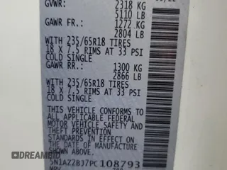 2023 Nissan Murano SV z VIN 5N1AZ2BJ7PC108793, wystawiony jako Copart lot #62601615 z przebiegiem 35 689 mil mil oraz Szkoda całkowita • Salvage title. Historia ofert i sprzedaży dostępna na DreamBid. Obrazek 14.