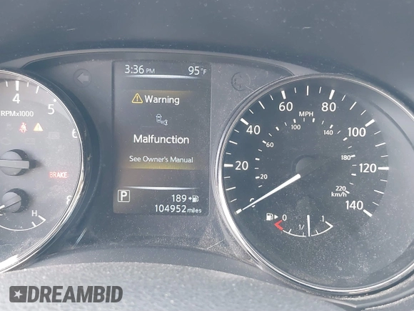 2017 Nissan Rogue SV with VIN KNMAT2MT9HP522348, listed as a IAAI auction lot 41797991 with 104,952 mi miles. Bid and sale history available at carsss.com. Image 7.