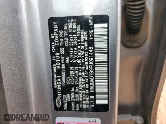 2023 Genesis GV70 2.5T with VIN KMUMADTB9PU091448, listed as a Copart auction lot 54737855 with Not provided miles and Salvage title. Bid and sale history available at DreamBid. Image 12.