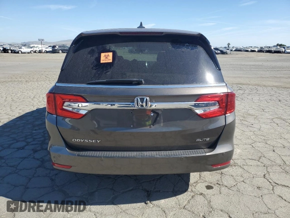 2020 Honda Odyssey Elite with VIN 5FNRL6H96LB037046, listed as a Copart auction lot 56552475 with 51,363 mi miles and Salvage title. Bid and sale history available at DreamBid. Image 6.