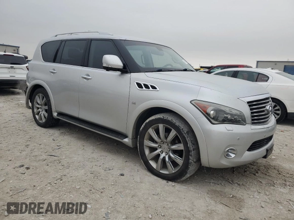 2014 Infiniti QX80 with VIN JN8AZ2NF5E9554886, listed as a Copart auction lot 78691984 with 146,851 mi miles and Salvage Title. Bid and sale history available at carsss.com. Image 4.