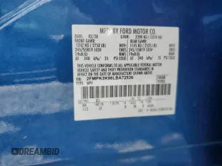 2020 Ford Edge Titanium with VIN 2FMPK3K98LBA72536, listed as a Copart auction lot 59849415 with 109,478 mi miles and Salvage title. Bid and sale history available at DreamBid. Image 12.