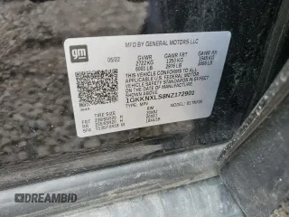 2022 GMC Acadia Denali with VIN 1GKKNXLS8NZ172901, listed as a Copart auction lot 59191535 with 19,116 mi miles and Salvage title. Bid and sale history available at DreamBid. Image 13.