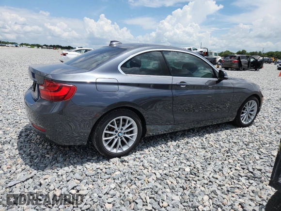 2015 BMW 2 Series 228i xDrive with VIN WBA1F7C5XFV367659, listed as a Copart auction lot 58855145 with 50,848 mi miles and Salvage title. Bid and sale history available at DreamBid. Image 3.