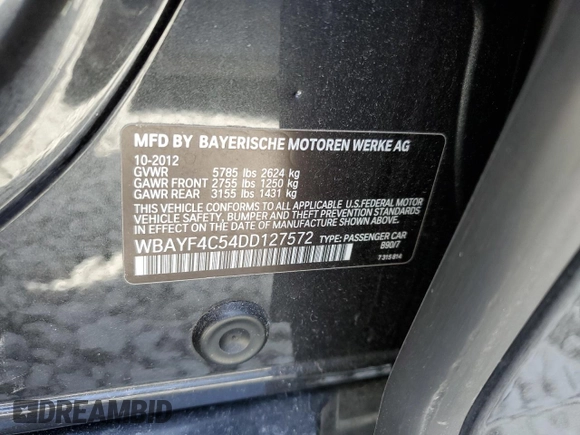 2013 BMW 7 Series 740Li xDrive с VIN WBAYF4C54DD127572, выставлен на аукционе Copart как лот 47372445 с пробегом 150 981 миль миль и Чистый • Clean title. История ставок и продаж доступна на DreamBid. Изображение 12.