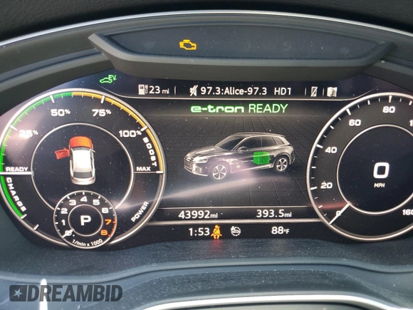 2020 Audi Q5 Premium Plus with VIN WA1E2AFY6L2068292, listed as a Copart auction lot 66568444 with 43,992 mi miles and Salvage title. Bid and sale history available at DreamBid. Image 9.