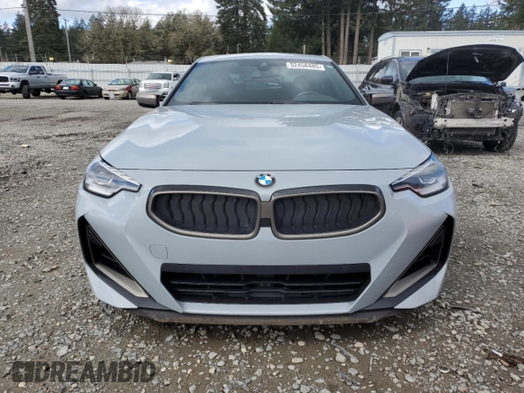2022 BMW 2 Series M240i xDrive with VIN 3MW53CM09N8C33507, listed as a Copart auction lot 52458485 with 36,693 mi miles and Salvage title. Bid and sale history available at DreamBid. Image 5.