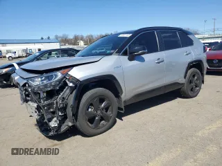 2021 Toyota RAV4 Hybrid XSE with VIN 2T3E6RFV4MW024394, listed as a Copart auction lot 50681165 with 41,349 mi miles and Salvage Title. Bid and sale history available at carsss.com. Image 1.