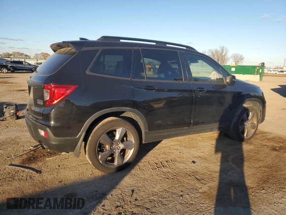 2021 Honda Passport Touring with VIN 5FNYF8H98MB019552, listed as a Copart auction lot 80360194 with 39,173 mi miles and Salvage Title. Bid and sale history available at carsss.com. Image 3.
