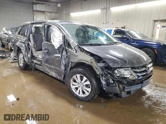 2015 Honda Odyssey EX-L with VIN 5FNRL5H64FB051046, listed as a Copart auction lot 50446525 with 152,983 mi miles and Salvage Title. Bid and sale history available at DreamBid. Image 4.