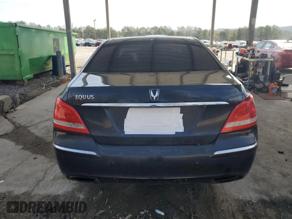 2012 Hyundai Equus Signature with VIN KMHGH4JH5CU043163, listed as a Copart auction lot 50633555 with 201,133 mi miles and Salvage Title. Bid and sale history available at DreamBid. Image 6.