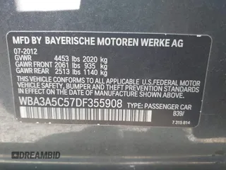 2013 BMW 3 Series 328i with VIN WBA3A5C57DF355908, listed as a IAAI auction lot 41740181 with 81,283 mi miles. Bid and sale history available at carsss.com. Image 9.