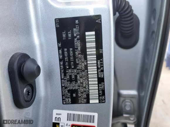 2023 Toyota Highlander Hybrid XLE with VIN 5TDKBRCH0PS131378, listed as a Copart auction lot 46817715 with 18,486 mi miles and Salvage Title. Bid and sale history available at carsss.com. Image 12.