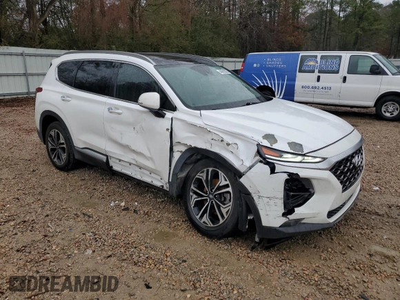 2019 Hyundai Santa Fe Ultimate with VIN 5NMS5CAA4KH019382, listed as a Copart auction lot 44592955 with 120,797 mi miles and Salvage Title. Bid and sale history available at carsss.com. Image 4.