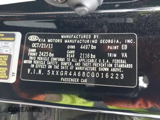 2012 Kia Optima SX z VIN 5XXGR4A68CG016223, wystawiony jako IAAI lot #42427776 z przebiegiem 136 653 mil mil oraz . Historia ofert i sprzedaży dostępna na DreamBid. Obrazek 9.