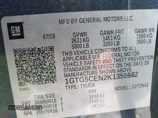 2019 GMC Canyon 2WD SLE with VIN 1GTG5CEN2K1355982, listed as a IAAI auction lot 41931708 with 70,780 mi miles. Bid and sale history available at carsss.com. Image 9.