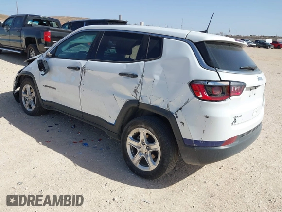 2023 Jeep Compass Sport with VIN 3C4NJDAN8PT564612, listed as a IAAI auction lot 41639296 with 54,463 mi miles and . Bid and sale history available at DreamBid. Image 3.