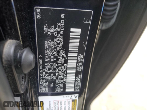 2010 Lexus GX 460 with VIN JTJBM7FX5A5014648, listed as a Copart auction lot 44584915 with 193,010 mi miles and Clean Title. Bid and sale history available at DreamBid. Image 13.
