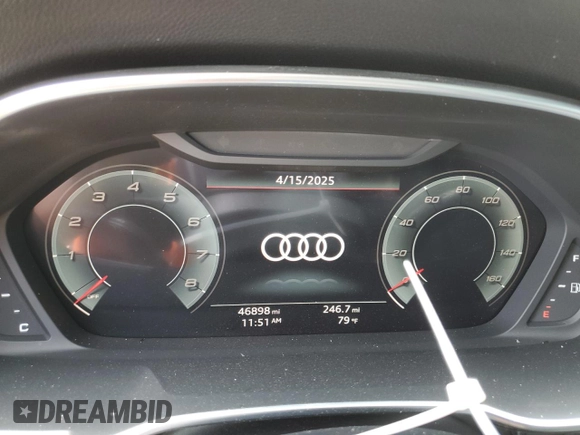 2022 Audi Q3 S line Premium Plus with VIN WA1EECF36N1069443, listed as a Copart auction lot 52742355 with 46,898 mi miles and Salvage title. Bid and sale history available at DreamBid. Image 9.
