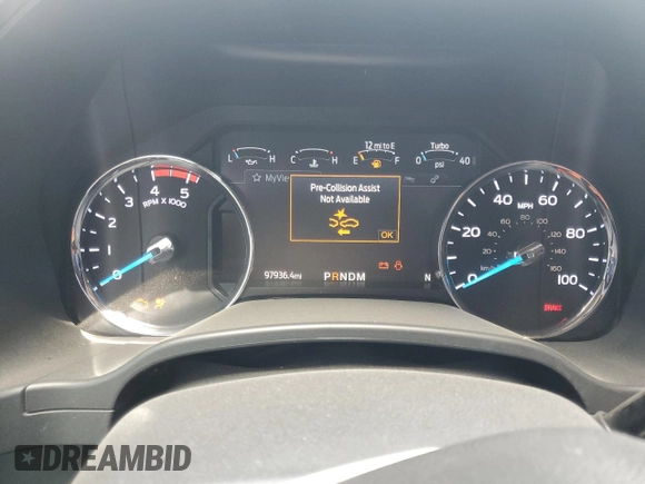 2020 Ford F-350 XL with VIN 1FT8W3DT3LED21190, listed as a Copart auction lot 47841435 with 97,936 mi miles and Salvage title. Bid and sale history available at DreamBid. Image 9.